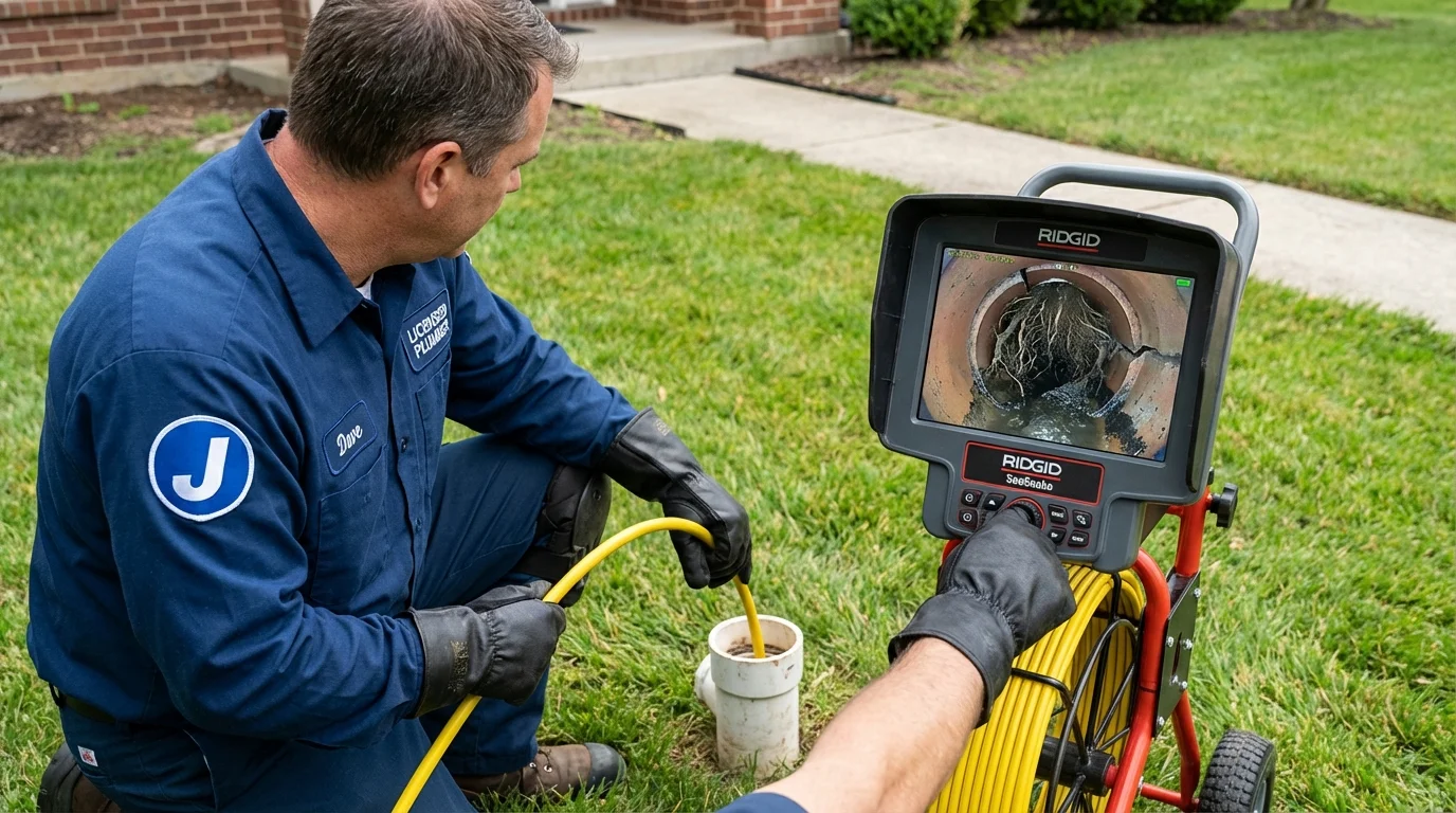 Sewer camera inspection being performed by Johns Plumbing LLC in Seward