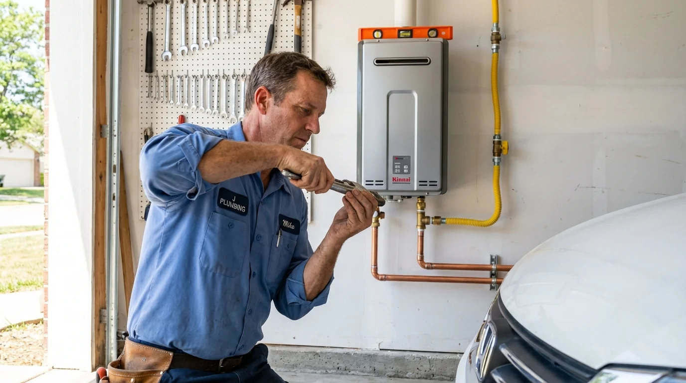 Tankless water heater installation by a Johns Plumbing LLC plumber in Seward
